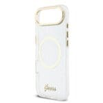 Guess IML Glitter Script Strap MagSafe Transparent iPhone 17 Air Tok
