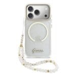 Guess IML Glitter Script Strap MagSafe Transparent iPhone 17 Pro Max Tok