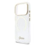 Guess IML Glitter Script Strap MagSafe Transparent iPhone 17 Pro Tok