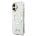 Guess IML Glitter Script Strap MagSafe Transparent iPhone 17 Tok