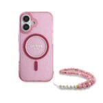 Guess IML Glitter Strap MagSafe Pink iPhone 16 Plus Tok