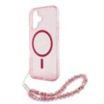 Guess IML Glitter Strap MagSafe Pink iPhone 16 Plus Tok