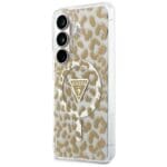 Guess IML Leopard Print Triangle MagSafe Brown Samsung Galaxy S26 Tok