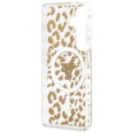 Guess IML Leopard Print Triangle MagSafe Brown Samsung Galaxy S26 Tok