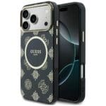 Guess IML Peony Dot MagSafe Black iPhone 17 Pro Max Tok