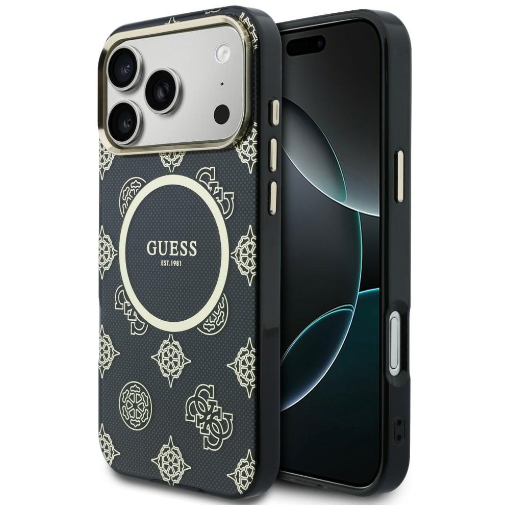 Guess IML Peony Dot MagSafe Black iPhone 17 Pro Max Tok