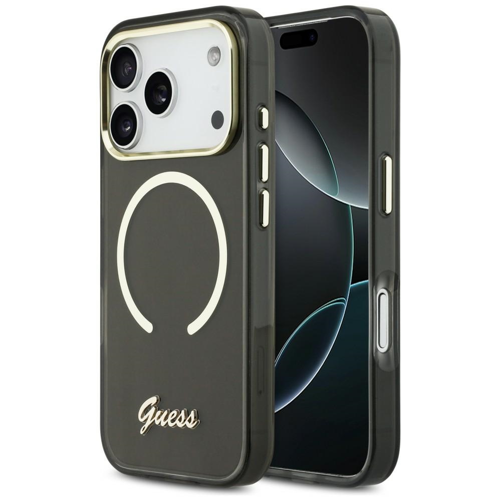 Guess IML Script Metal MagSafe Black iPhone 17 Pro Max Tok