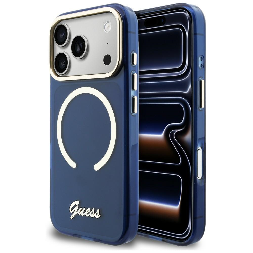 Guess IML Script Metal MagSafe Blue iPhone 17 Pro Max Tok