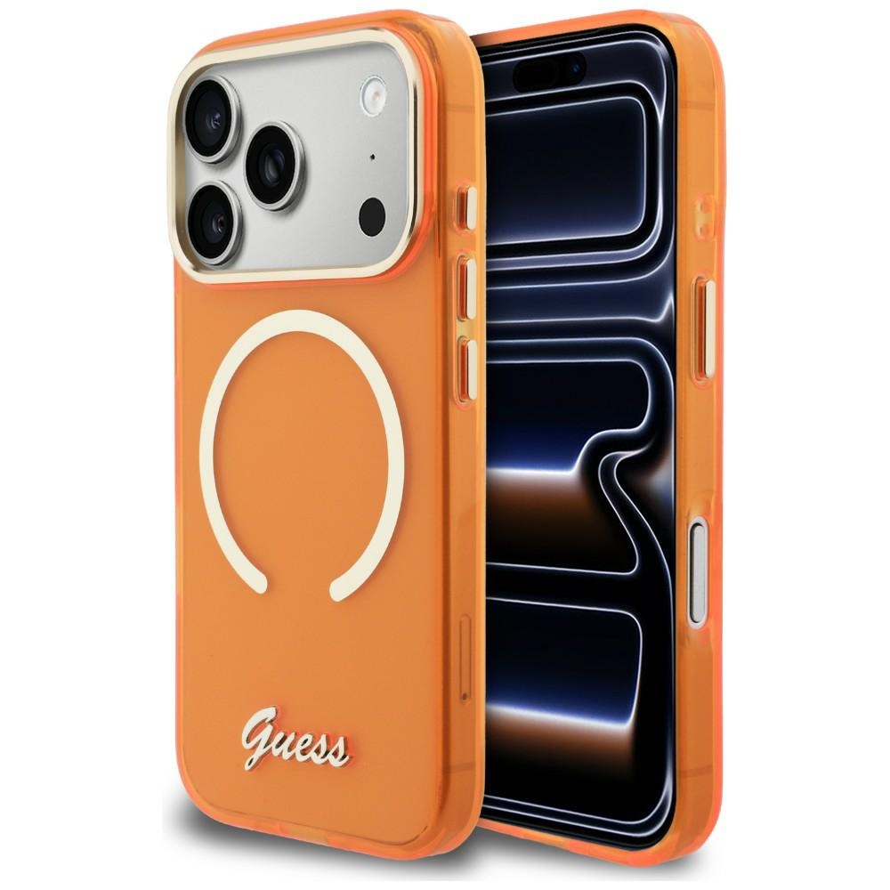 Guess IML Script Metal MagSafe Orange iPhone 17 Pro Max Tok