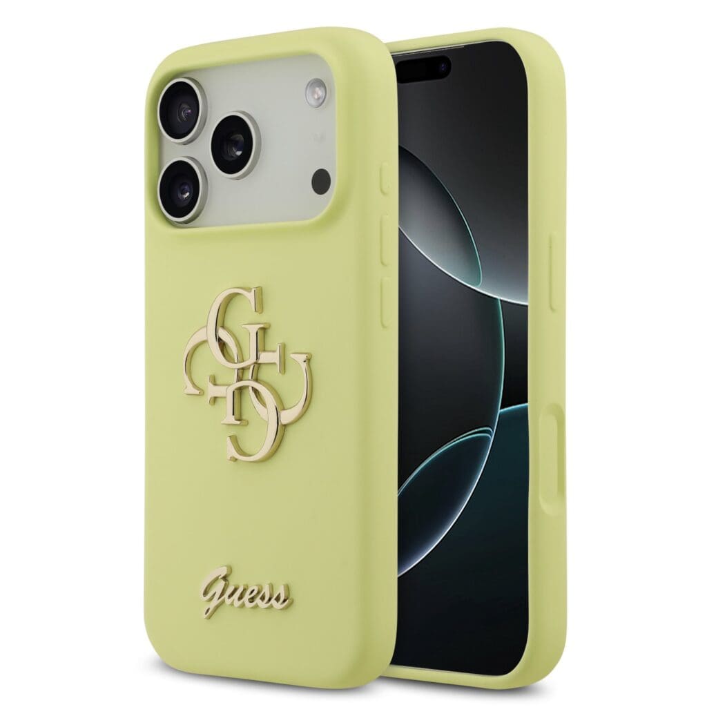 Guess Liquid Silicone 4G Metal Logo Yellow iPhone 17 Pro Tok