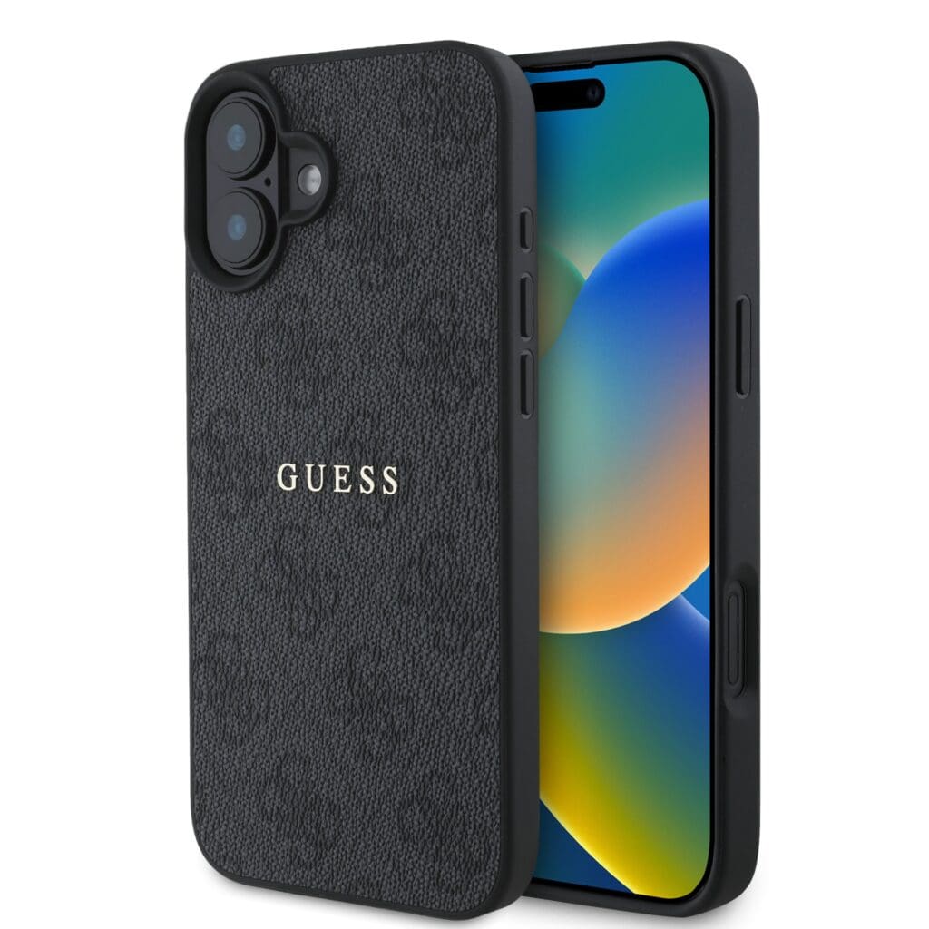 Guess PU 4G Classic Logo MagSafe Black iPhone 16 Plus Tok