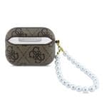 Guess PU 4G Classic Logo Pearl Strap Brown AirPods Pro Tok