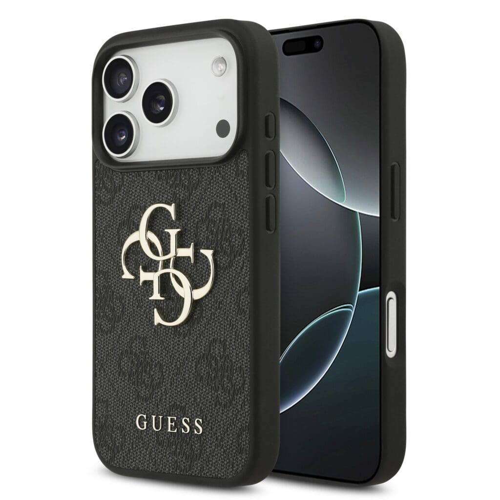 Guess PU 4G Metal Logo Grey iPhone 17 Pro Tok