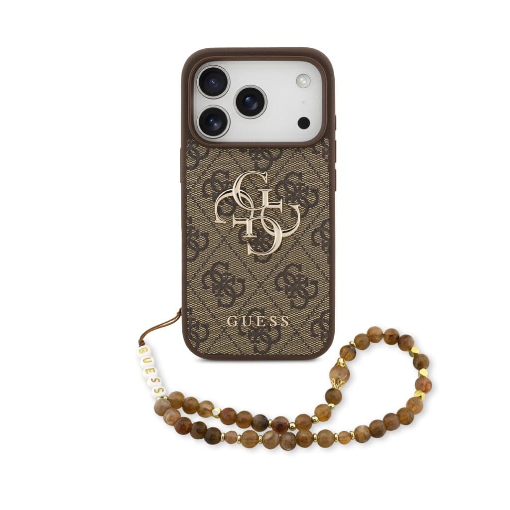 Guess PU 4G Metal Logo Strap Brown iPhone 17 Pro Tok