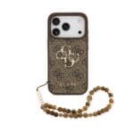 Guess PU 4G Metal Logo Strap Brown iPhone 17 Pro Tok