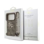Guess PU 4G Metal Logo Strap Brown iPhone 17 Pro Tok