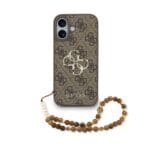 Guess PU 4G Metal Logo Strap Brown iPhone 17 Tok