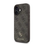 Guess PU 4G Small Metal Logo MagSafe Brown iPhone 16 Plus Tok