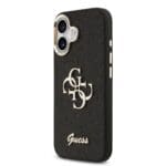 Guess PU Fixed Glitter 4G Metal Frame Black iPhone 17 Tok