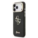 Guess PU Grained 4G Logo Stand Camera Frame Black iPhone 17 Pro Max Tok