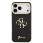 Guess PU Grained 4G Logo Stand Camera Frame Black iPhone 17 Pro Max Tok