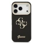 Guess PU Grained 4G Logo Stand Camera Frame Black iPhone 17 Pro Tok