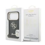Guess PU Grained 4G Logo Stand Camera Frame Black iPhone 17 Pro Tok