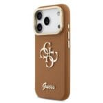 Guess PU Grained 4G Logo Stand Camera Frame Brown iPhone 17 Pro Tok