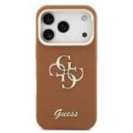 Guess PU Grained 4G Logo Stand Camera Frame Brown iPhone 17 Pro Tok