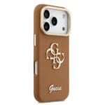 Guess PU Grained 4G Logo Stand Camera Frame Brown iPhone 17 Pro Tok