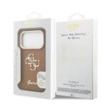 Guess PU Grained 4G Logo Stand Camera Frame Brown iPhone 17 Pro Tok