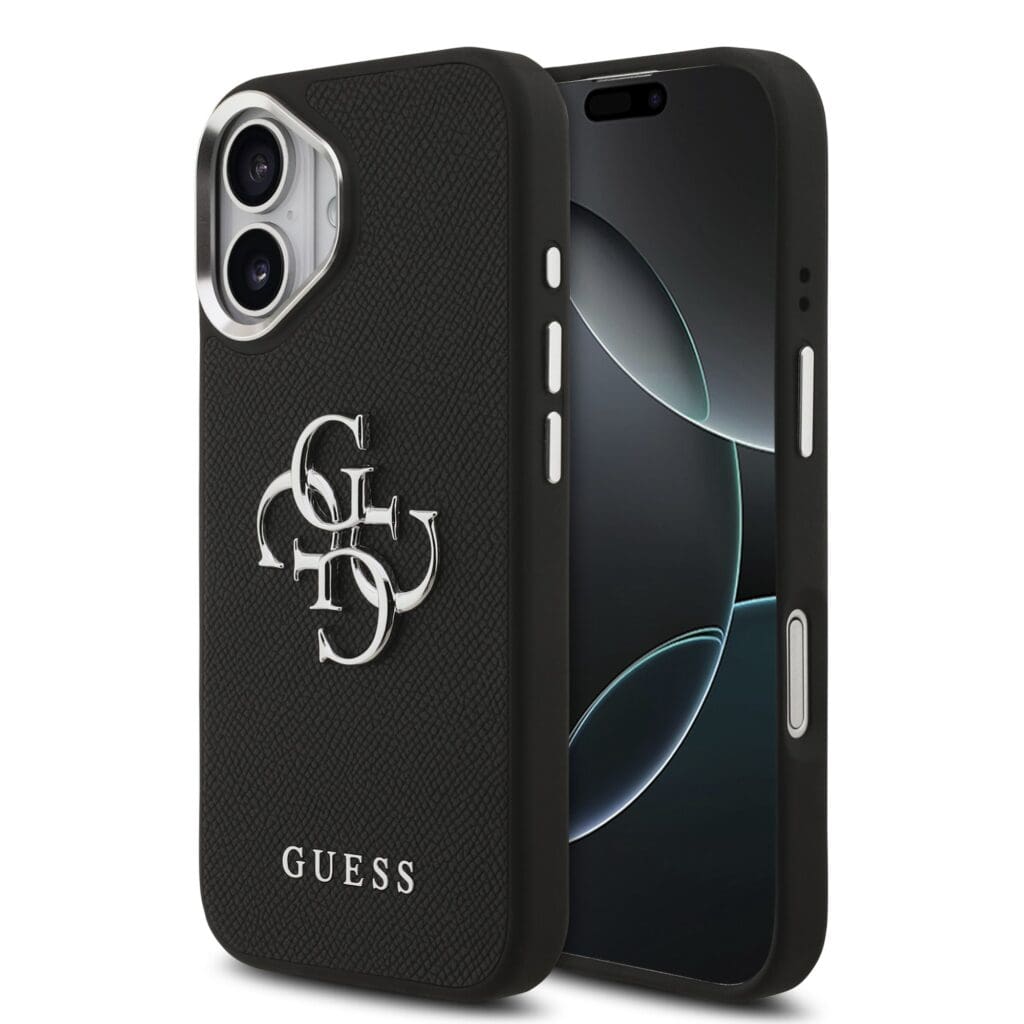 Guess PU Grained 4G Metal Logo Black iPhone 17 Tok