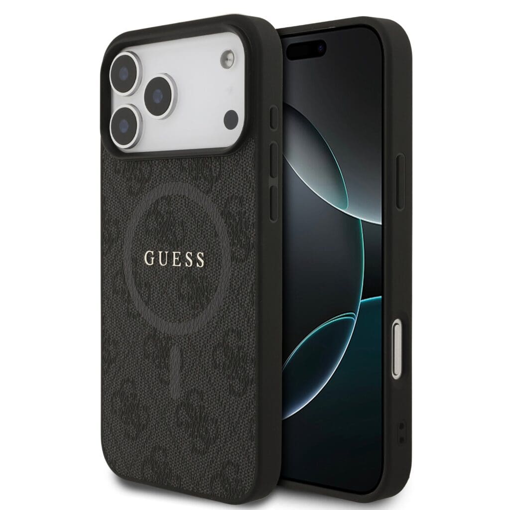 Guess PU Leather 4G Colored Ring MagSafe Black iPhone 17 Pro Max Tok