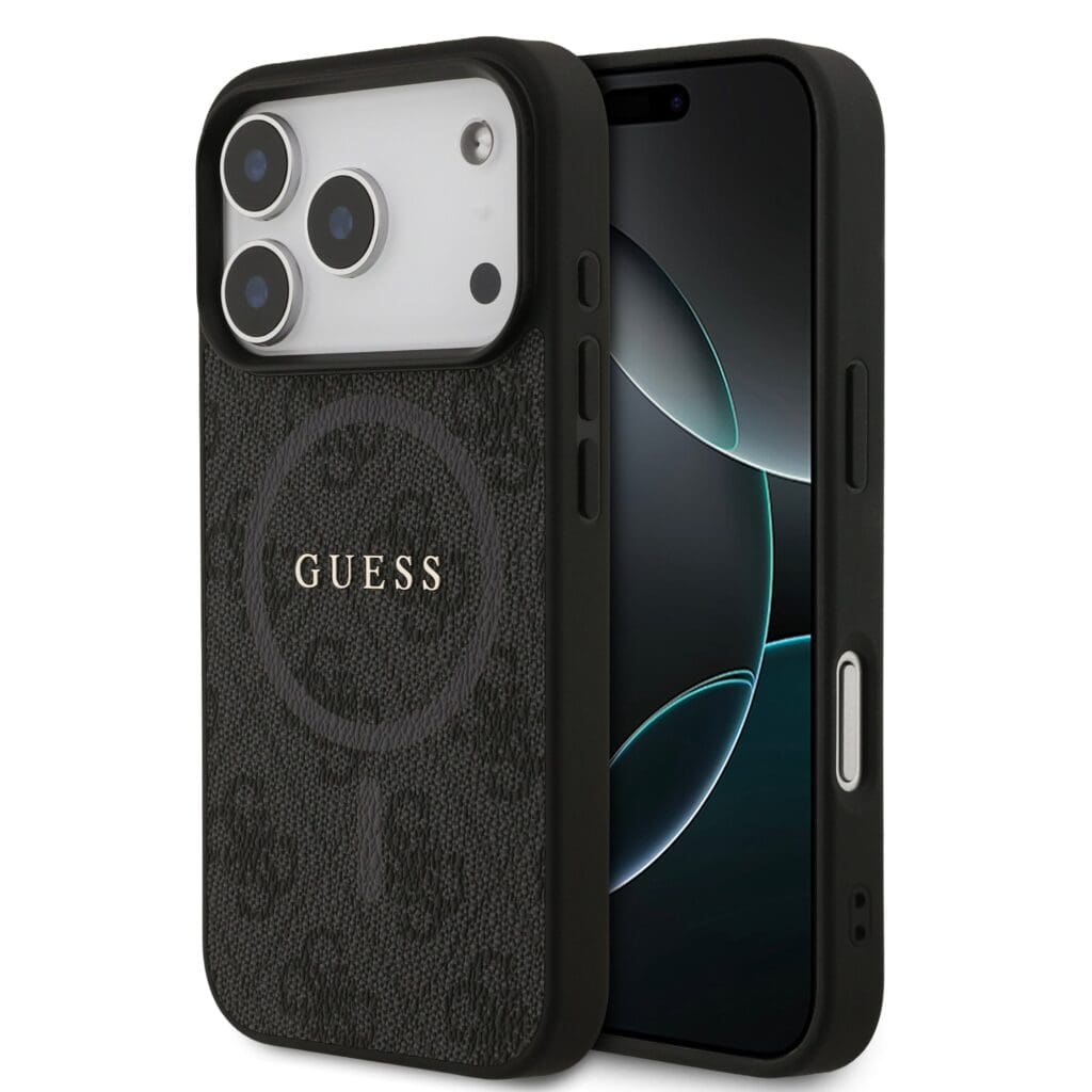 Guess PU Leather 4G Colored Ring MagSafe Black iPhone 17 Pro Tok