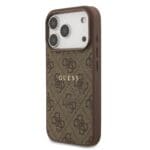 Guess PU Leather 4G Colored Ring MagSafe Brown iPhone 17 Pro Tok