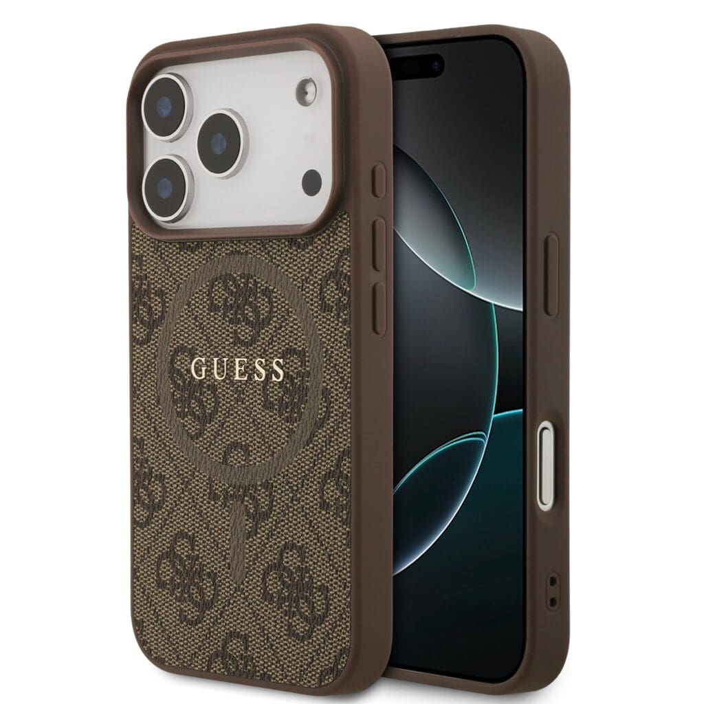 Guess PU Leather 4G Colored Ring MagSafe Brown iPhone 17 Pro Tok