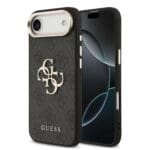 Guess PU Leather 4G Metal Logo Gold Frame Black iPhone 17 Air Tok