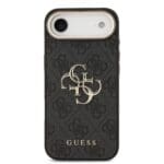 Guess PU Leather 4G Metal Logo Gold Frame Black iPhone 17 Air Tok