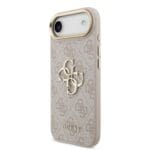 Guess PU Leather 4G Metal Logo Gold Frame Pink iPhone 17 Air Tok