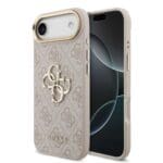 Guess PU Leather 4G Metal Logo Gold Frame Pink iPhone 17 Air Tok