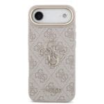 Guess PU Leather 4G Metal Logo Gold Frame Pink iPhone 17 Air Tok