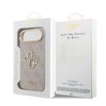 Guess PU Leather 4G Metal Logo Gold Frame Pink iPhone 17 Air Tok