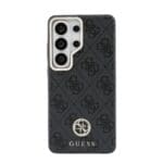 Guess PU Leather 4G Strass Logo Gold Frame Magnetic Black Samsung Galaxy S26 Ultra Tok