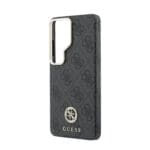 Guess PU Leather 4G Strass Logo Gold Frame Magnetic Black Samsung Galaxy S26 Ultra Tok