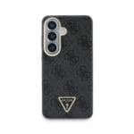 Guess PU Leather 4G Strass Triangle Logo Gold Frame Magnetic Black Samsung Galaxy S26 Tok