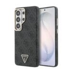 Guess PU Leather 4G Strass Triangle Logo Gold Frame Magnetic Black Samsung Galaxy S26 Ultra Tok