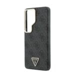 Guess PU Leather 4G Strass Triangle Logo Gold Frame Magnetic Black Samsung Galaxy S26 Ultra Tok