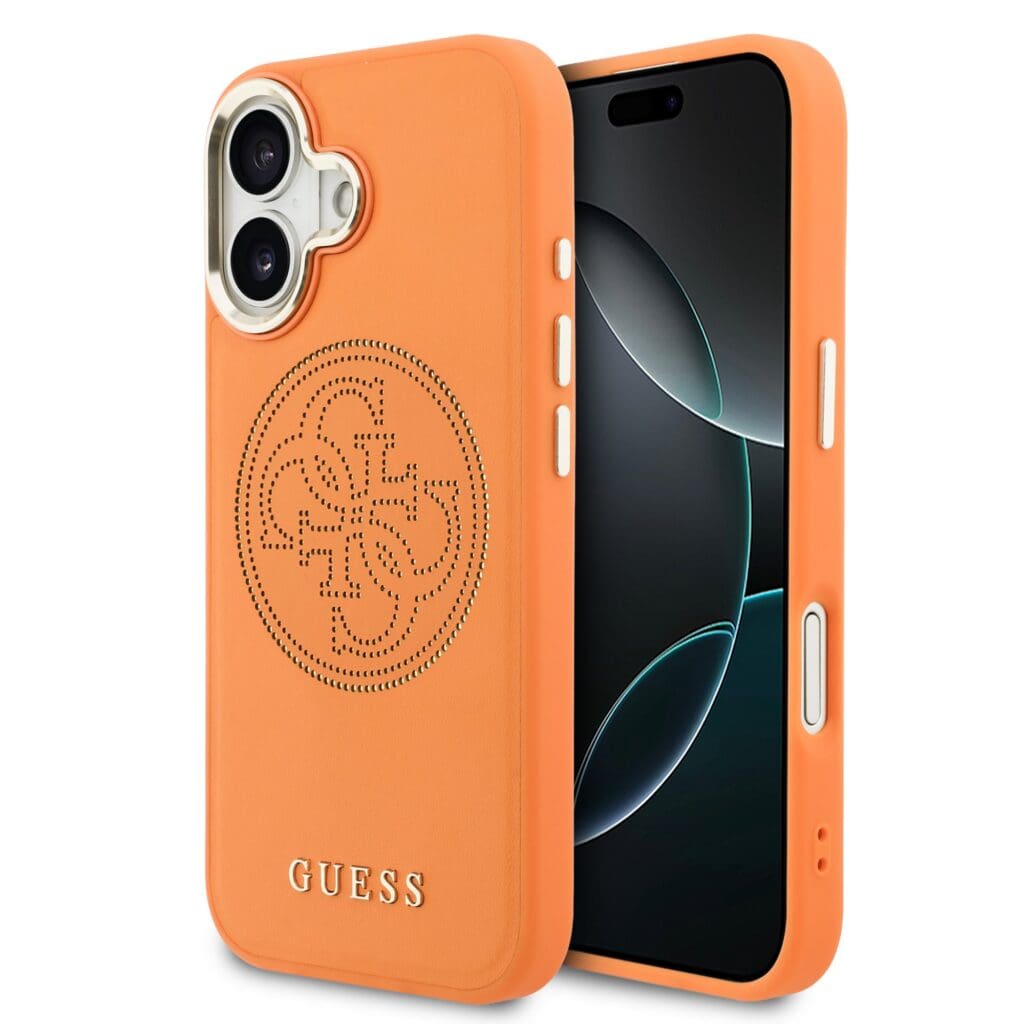 Guess PU Perforated 4G Logo MagSafe Orange iPhone 17 Tok