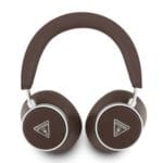 Guess PU Saffiano Triangle Logo ENC Wireless Headphones Brown