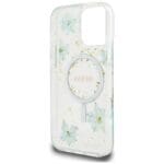 Guess Resin Flowers Glitter MagSafe turquoise iPhone 16 Pro Tok